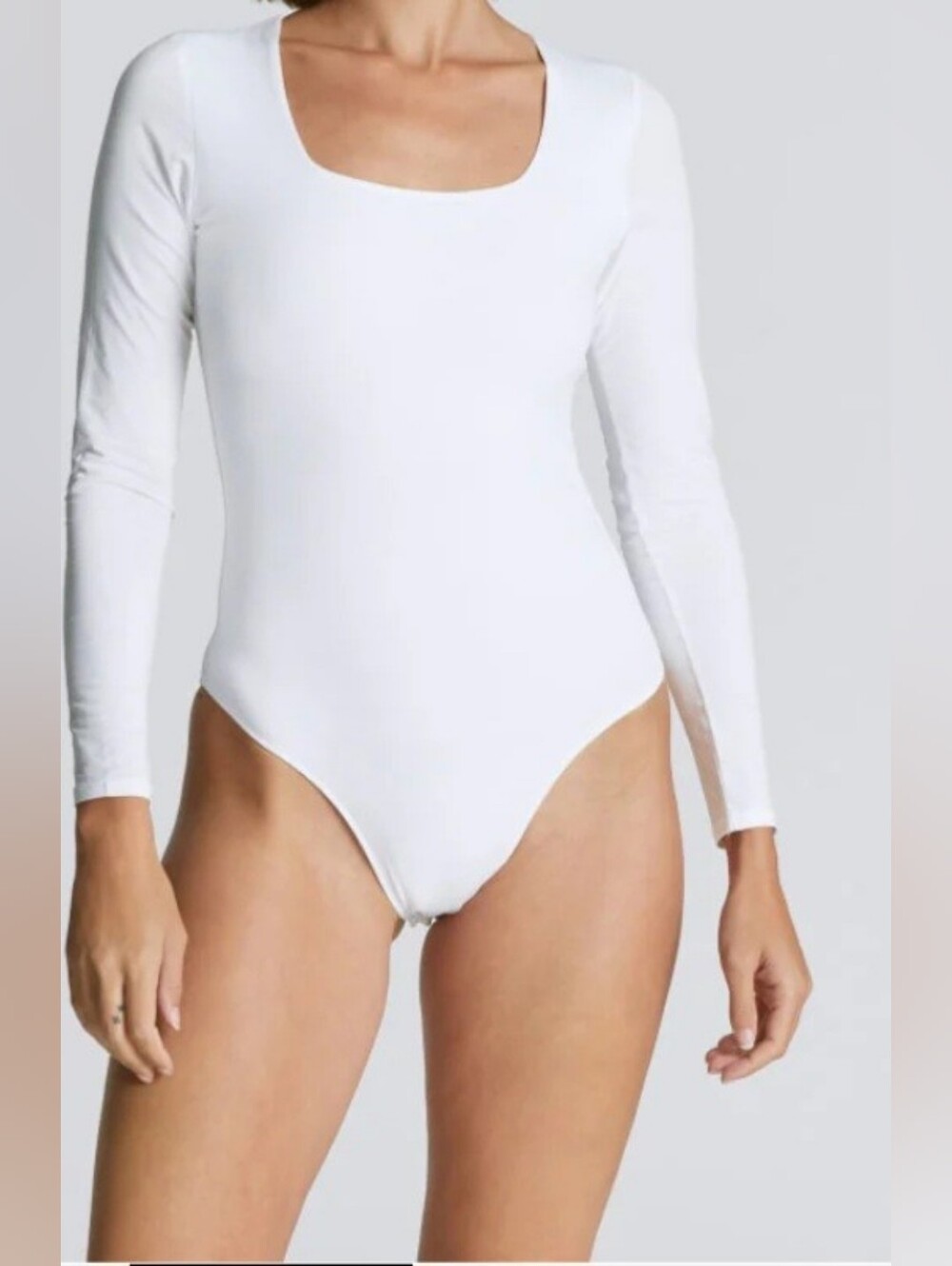 Everlane The Long Neck Supina Square Neck Bodysuit Size M